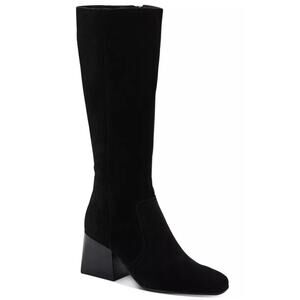 AQUA COLLEGE WOMENS TORI WATERPROOF TALL SUEDE CLASSIC BOOT BLACK 10M NEW